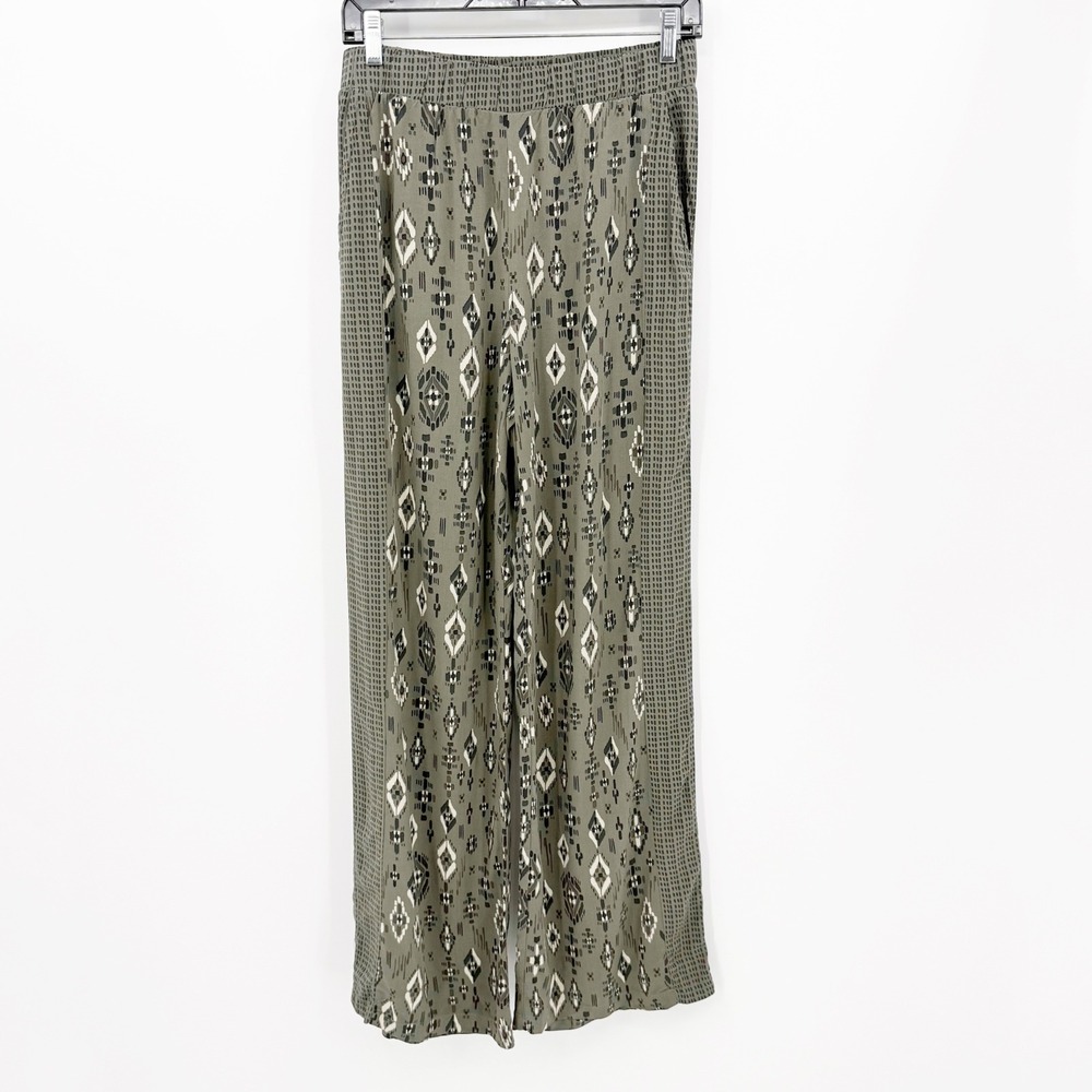 Michael Stars Jenny Printed Pants Wide Leg Rayon S Boho Lagenlook Resort Coastal - Picture 2 of 9
